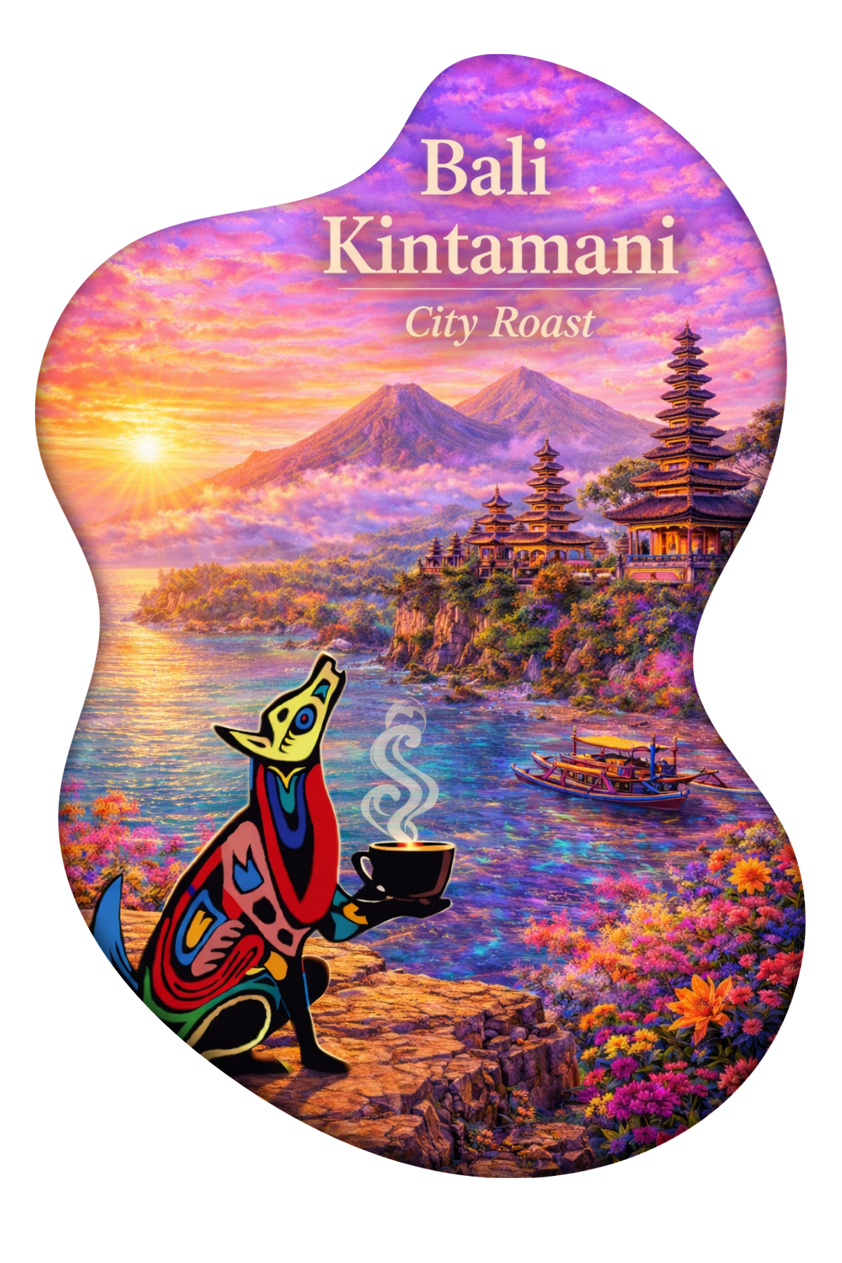 Bali Kintamani coffee beans – Bali landscape inspired artwork