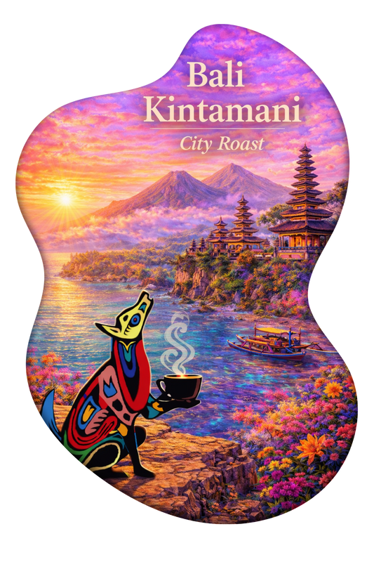 Bali Kintamani coffee beans – Bali landscape inspired artwork