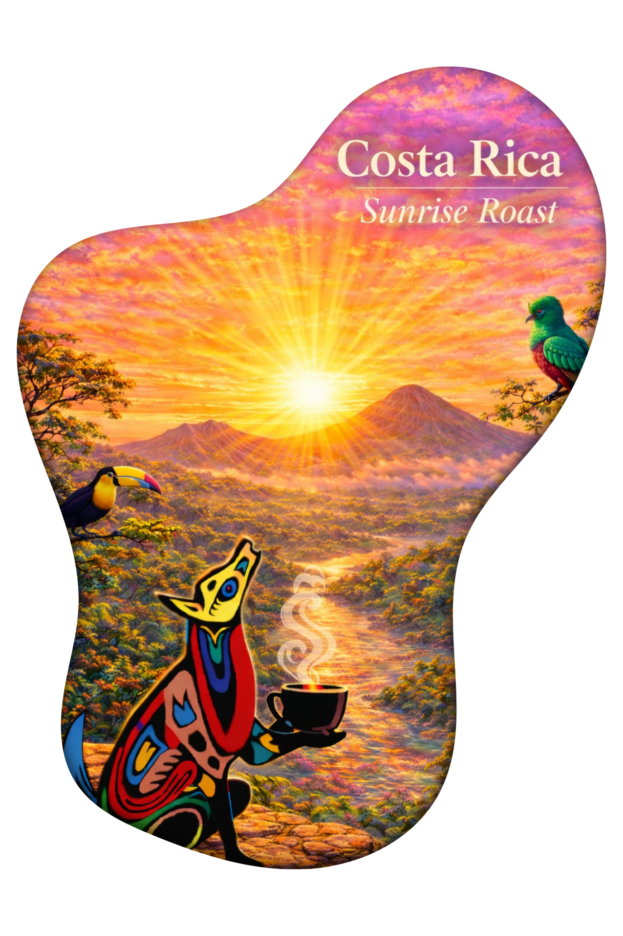 Costa Rica coffee beans – Costa Rica landscape inspired artwork”