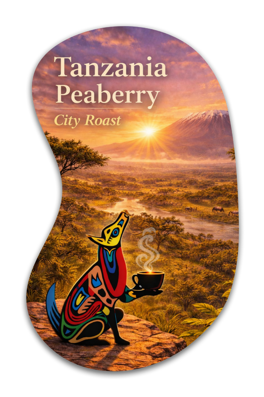 Tanzania Peaberry coffee beans - Tanzania landscape inspired artwork